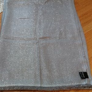 Aqua brand Silver Fringed Scarf 80"x 28”